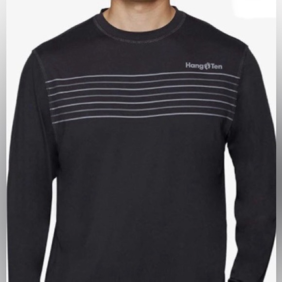 Hang Ten Men’s Rashguard Long Sleeve, dark grey L NWT - Picture 3 of 3